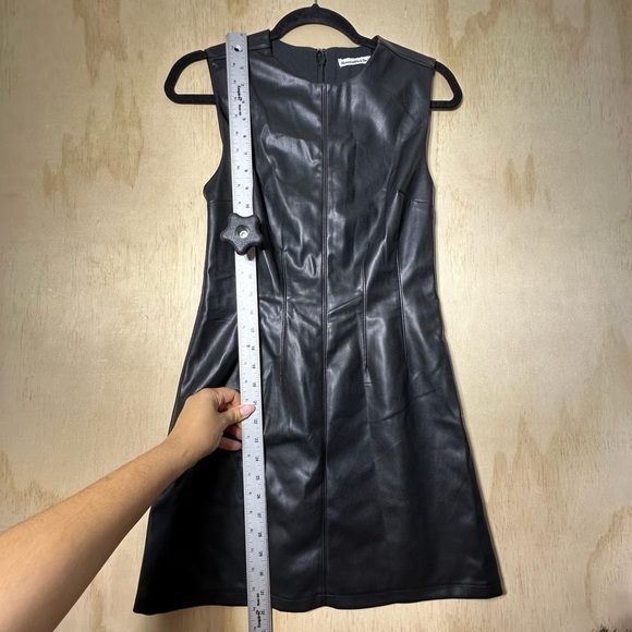 Abercrombie and Fitch Black Faux Leather Vegan Mini Dress Size XS Petite. NWT - Picture 4 of 10